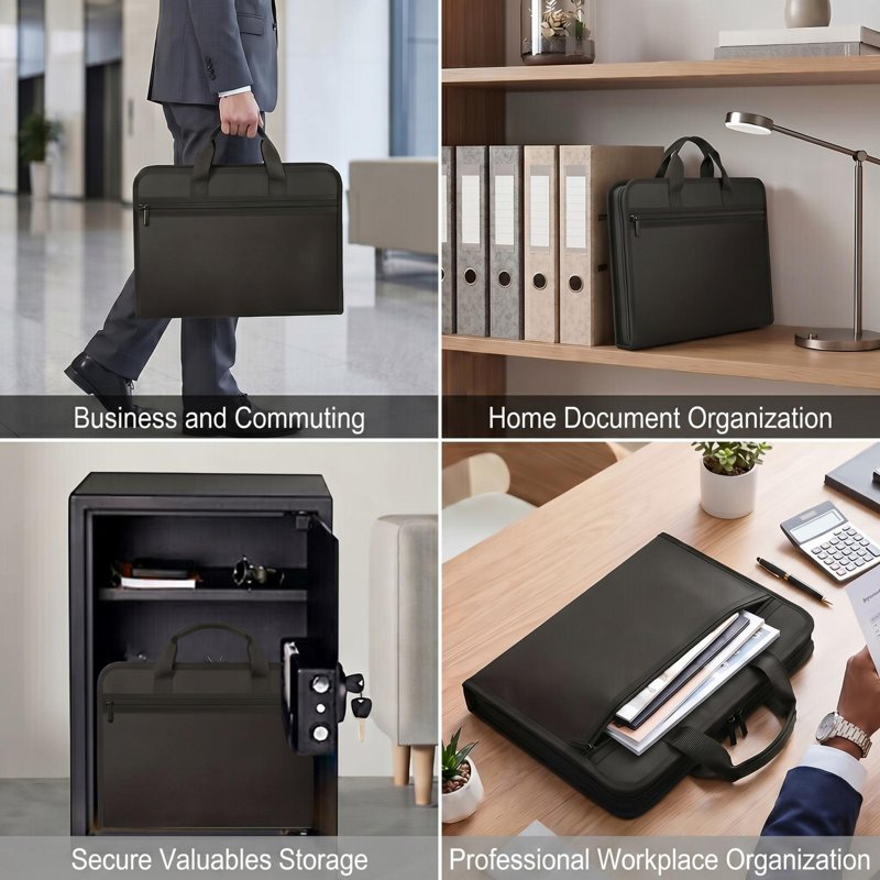 Fireproof Accordion File Organizer with 13 Expandable Pockets & Waterproof Design