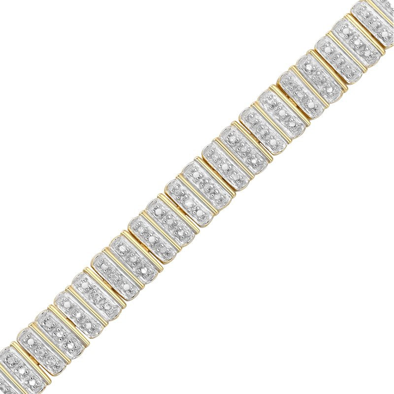 Forever Facets Diamond Accent 4-Row Gold Plated Bracelet for Women