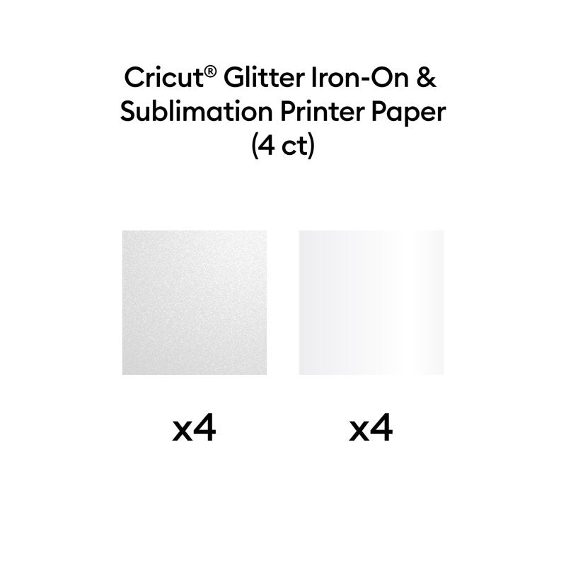 Sublimation Glitter Iron-On Vinyl Kit for Heat Transfers - 8.5x11 in, 4 Sheets