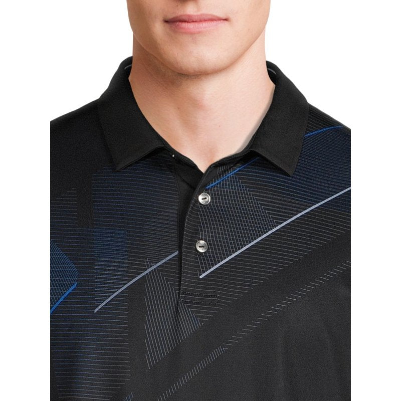 Ben Hogan Diagonal Stripe Golf Polo Shirt - Mens & Big & Tall S-5XL, Caviar