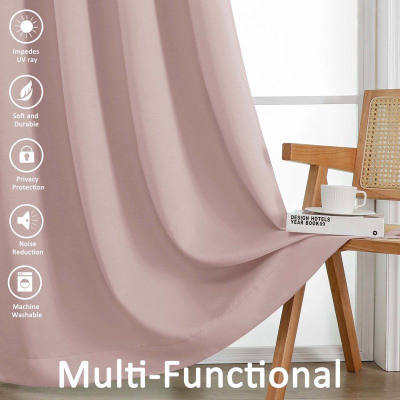Extra Long Blackout Curtain Panels - Thermal Insulated Noise Reducing Room Darkening Drapes for Living Room & Bedroom