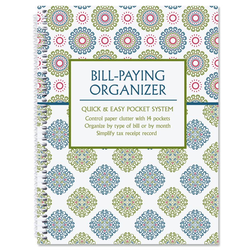 Spiral Bill Paying Organizer - 14 Pocket File Folder with Receipt Storage