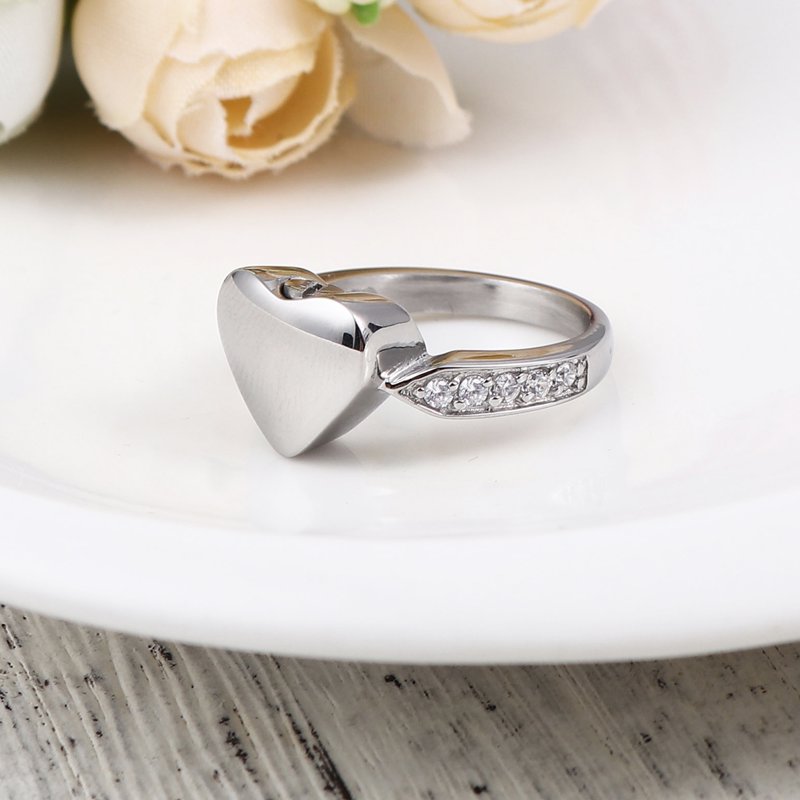Cremation Ring for Ashes Memorial Keepsake Jewelry with Filling Tool & Box