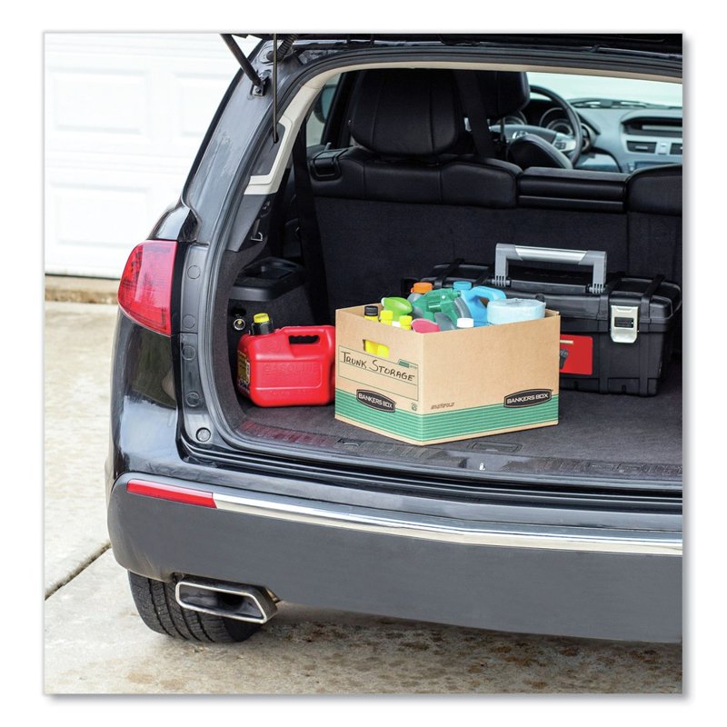 Medium-Duty Recycled Storage Boxes for Office & Home Filing - Kraft/Green
