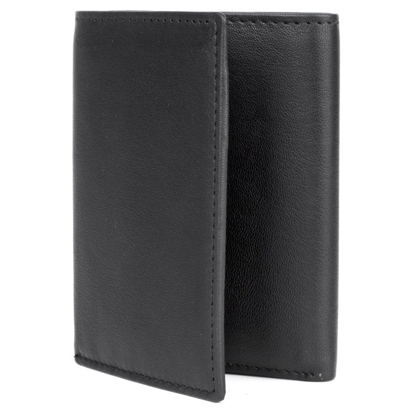 Men's Leather Bifold Wallet with ID Window & Card Slots - Black & Brown Options
