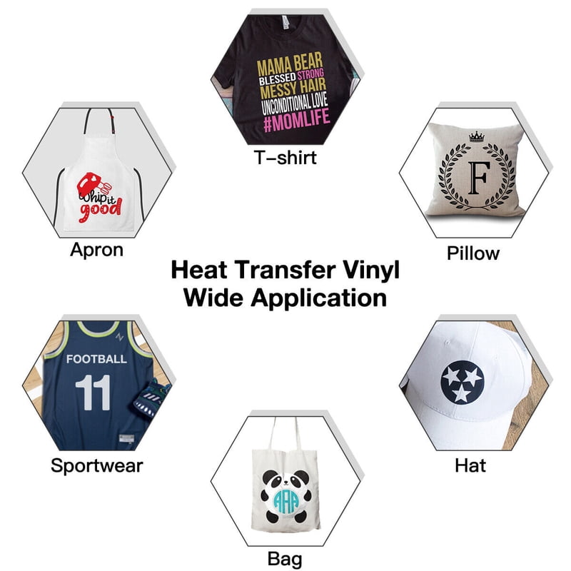 Heat Transfer Vinyl Bundle - 12 Rolls of Multicolor & Glitter HTV for T-Shirts & Crafts