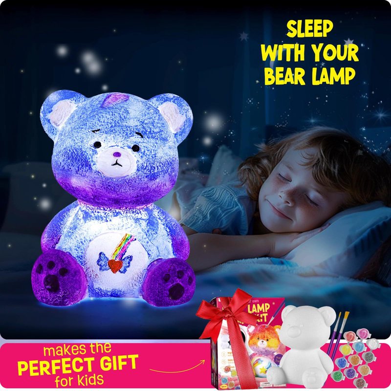 Kids Paint Your Own Bear Lamp Craft Kit - Art & Craft Supplies for Children