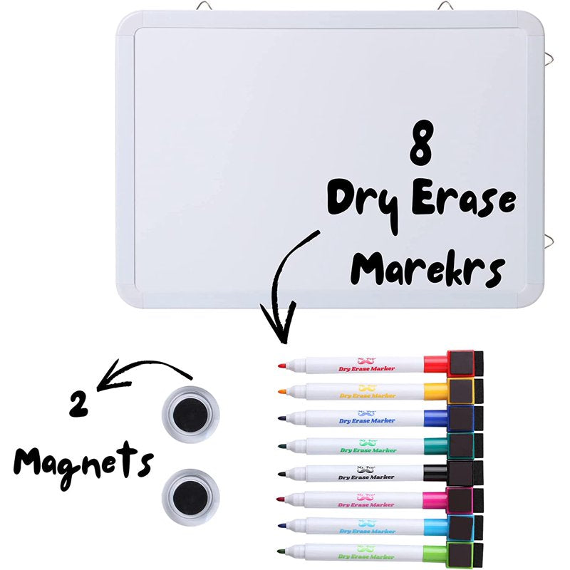 Magnetic Dry Erase Whiteboard Set 12.5x9.5 with Markers & Magnets