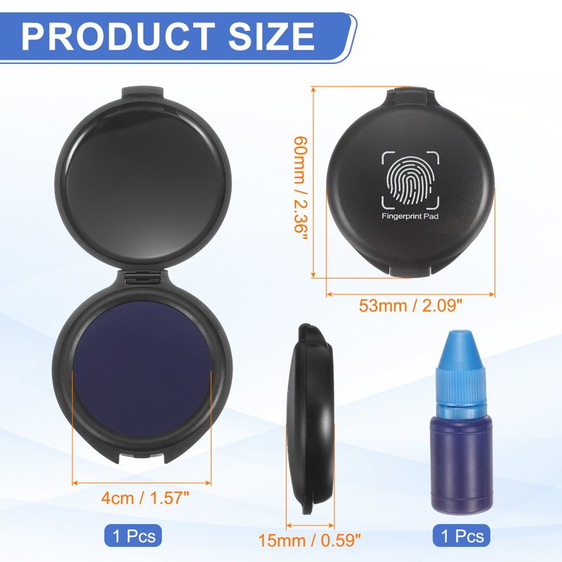 Fingerprint Ink Pad with Water-Based Blue Ink - Quick-Drying Office Stamp Pad