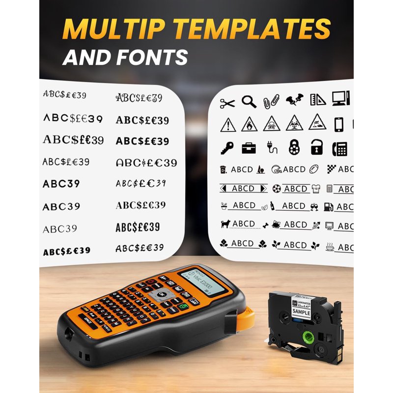 Industrial Label Maker with QWERTY Keyboard & 4 Tape Rolls - Fast Durable Label Printing