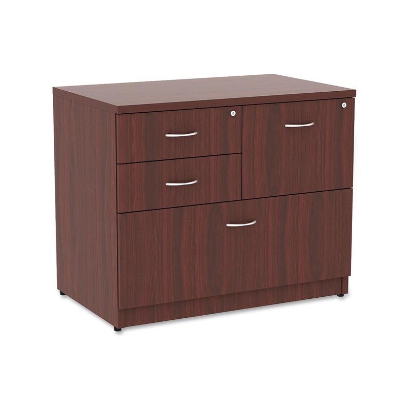 Lorell Essentials 4-Drawer Lateral File Cabinet with Lock & Laminate Finish