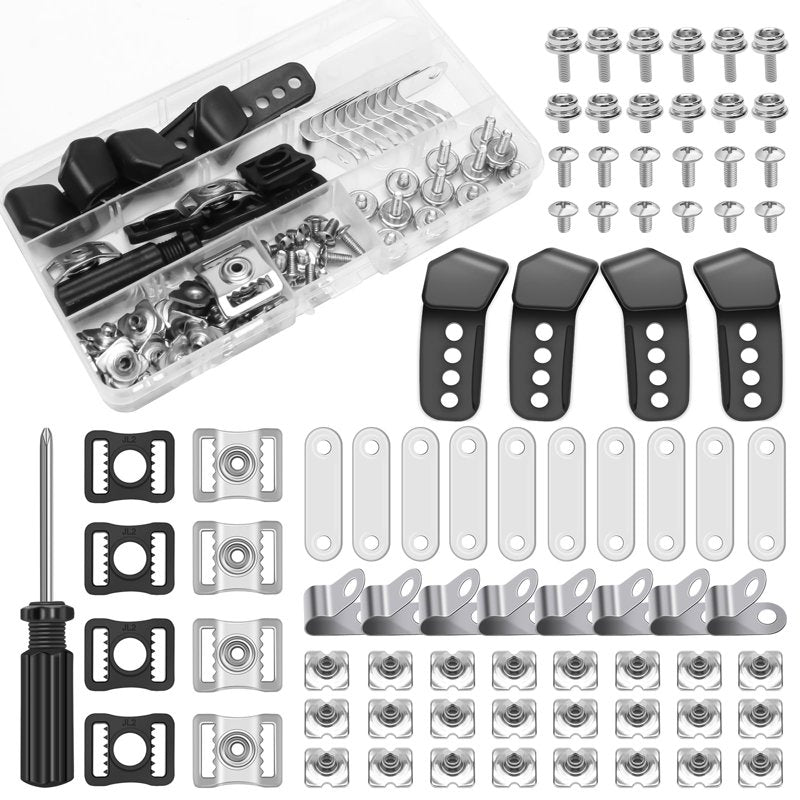 Football Helmet Repair Kit 81 Pcs with Visor Clips & Tools - Helmet Replacement Parts