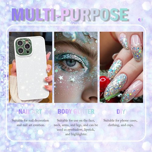 Rainbow Body Glitter,4th of July Outfits for Women Kids Patriotic Accessories,Face Hair Glitter Gel Makeup,USA Flag Holographic Long Lasting Chunky Sequins Glitter Stick,4th of July (Rainbow)