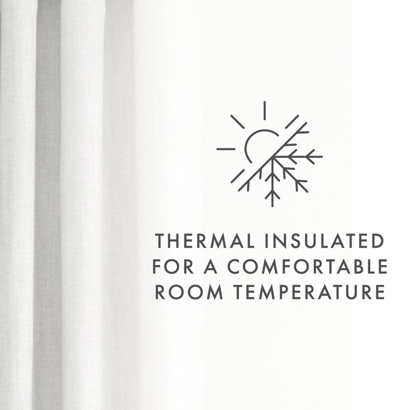 Energy Saving Linen Blend Curtain Panel - Thermal Insulated Grommet Style - 50x84 inches - Pack of 2