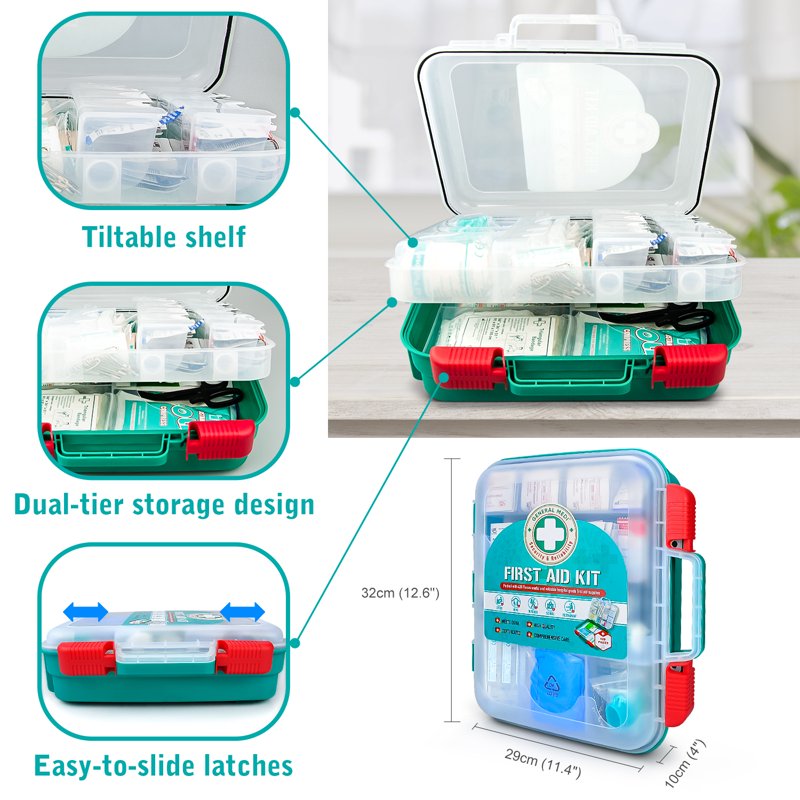 420-Piece First Aid Kit Hard Case Emergency Medical Supplies for Home Travel Camping