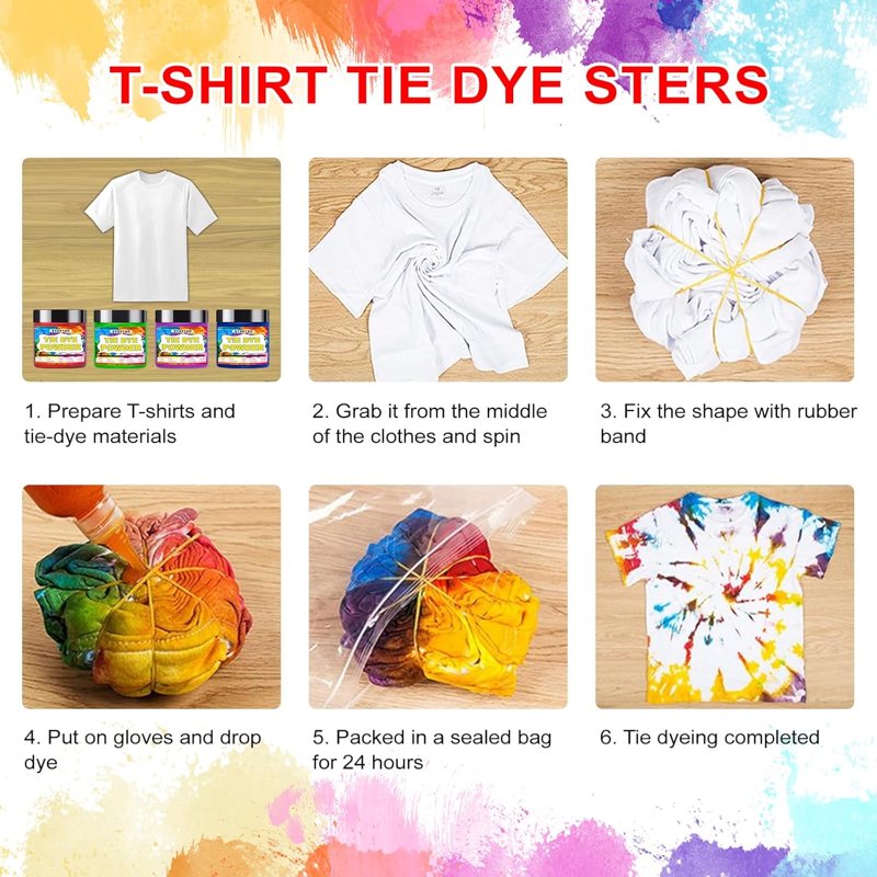 15-Color Fabric Tie Dye Powder Set - Non-Toxic Permanent Dye for Clothes & Crafts