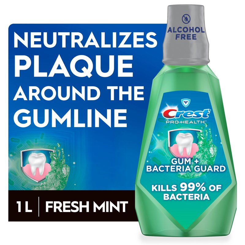 Multipack Crest Mouthwash Pro-Health Gum & Bacteria Guard Mint 1L
