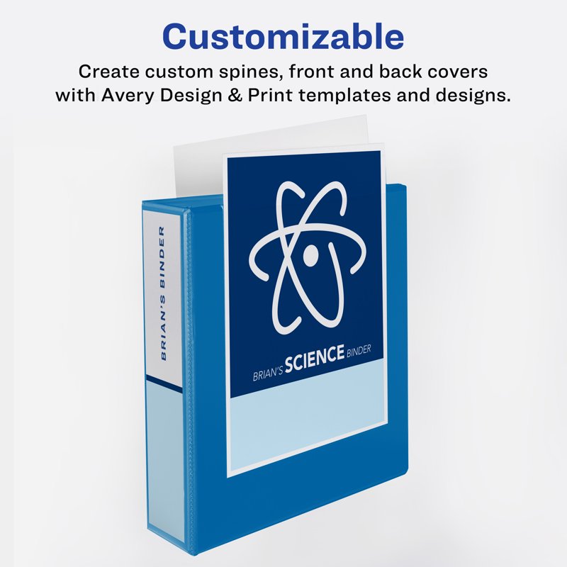 Heavy-Duty View Binder with One Touch Slant Rings 1.5 Inch Capacity Blue