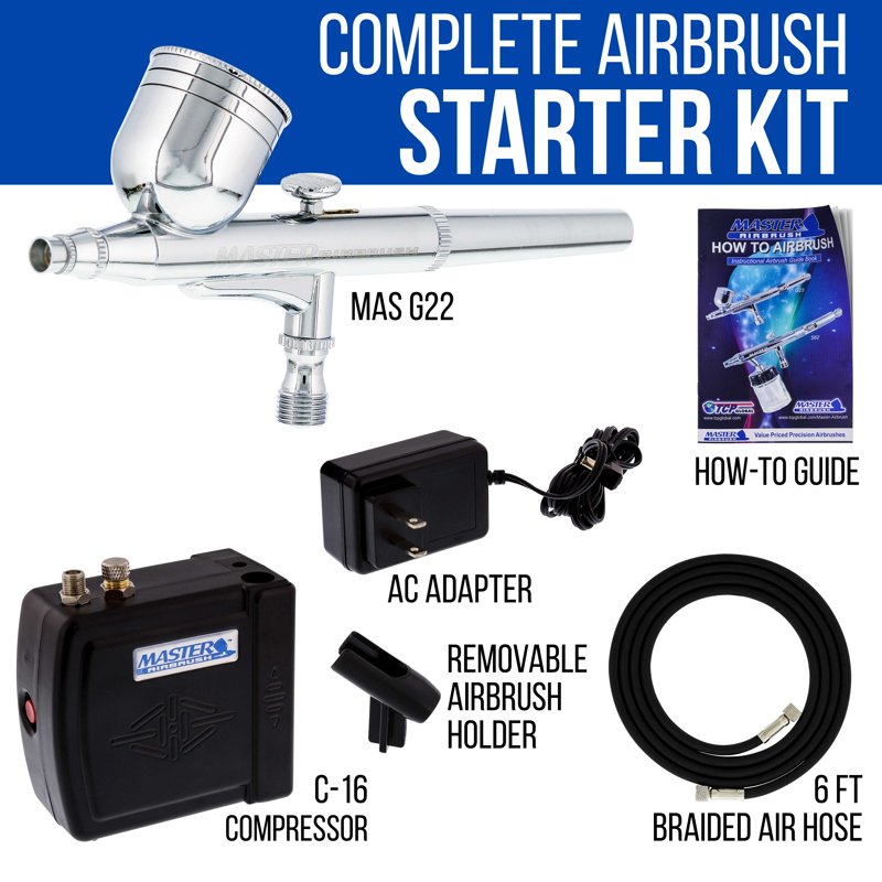 Airbrush Set with Mini Compressor for Cake Art, Hobbies & Crafts