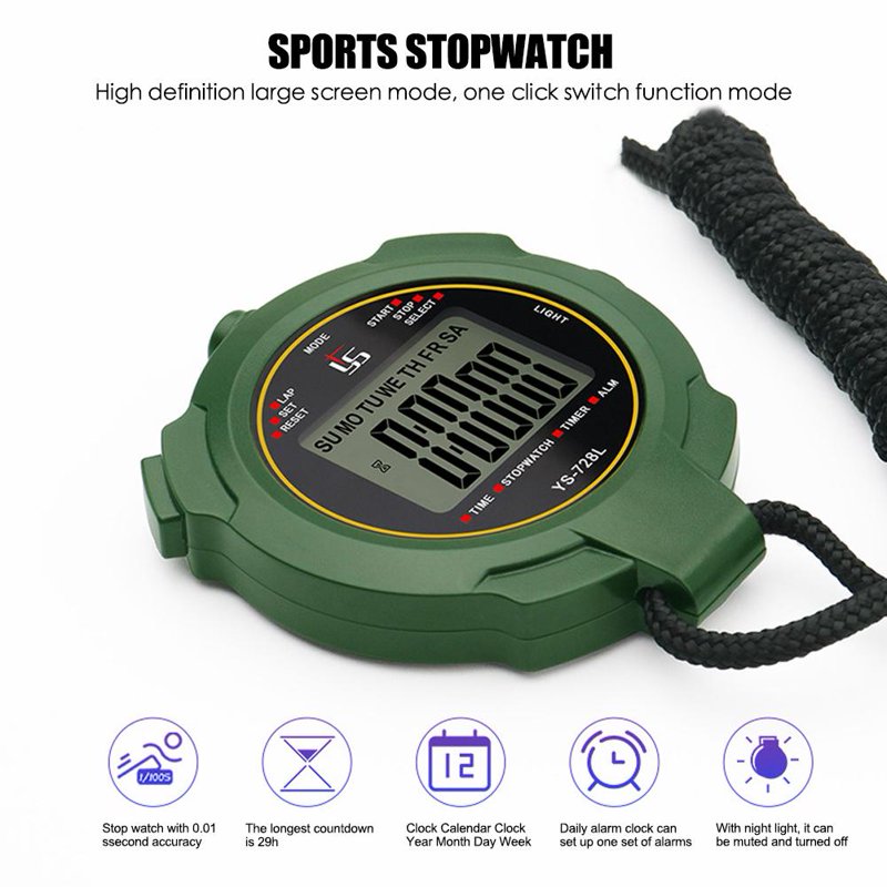 Multifunctional Sports Stopwatch with Countdown Timer and Silent Mode