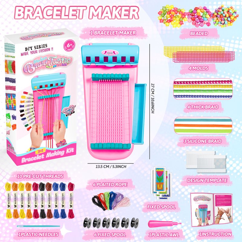 Kids Friendship Bracelet Maker Kit - DIY Jewelry Craft Set for Girls