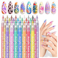 Saviland 12 Colors Nail Art Pens Set - 3D Nail Polish Pens Acrylic Paint Pens Nail Markers for Nail Art Drawing Painting Nail Point Dotting Liner Pen Manicure Tools Nail Design Kit Home Nail Salon DIY