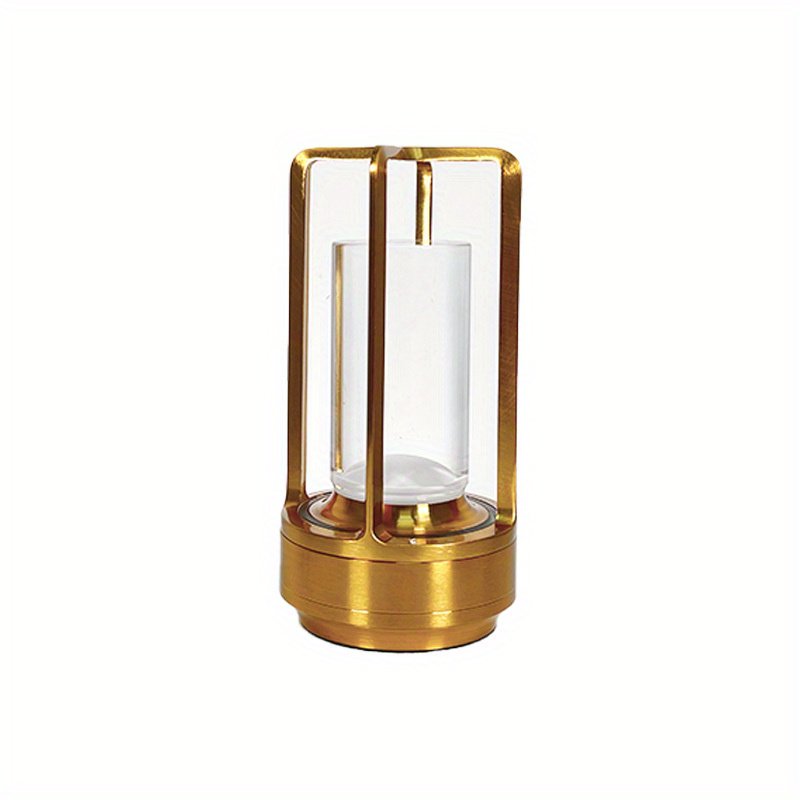 Rechargeable Touch Control Glass Table Lamp Set - Dimmable LED Ambient Light for Bedroom & Home Decor - Gold, Black, Silver