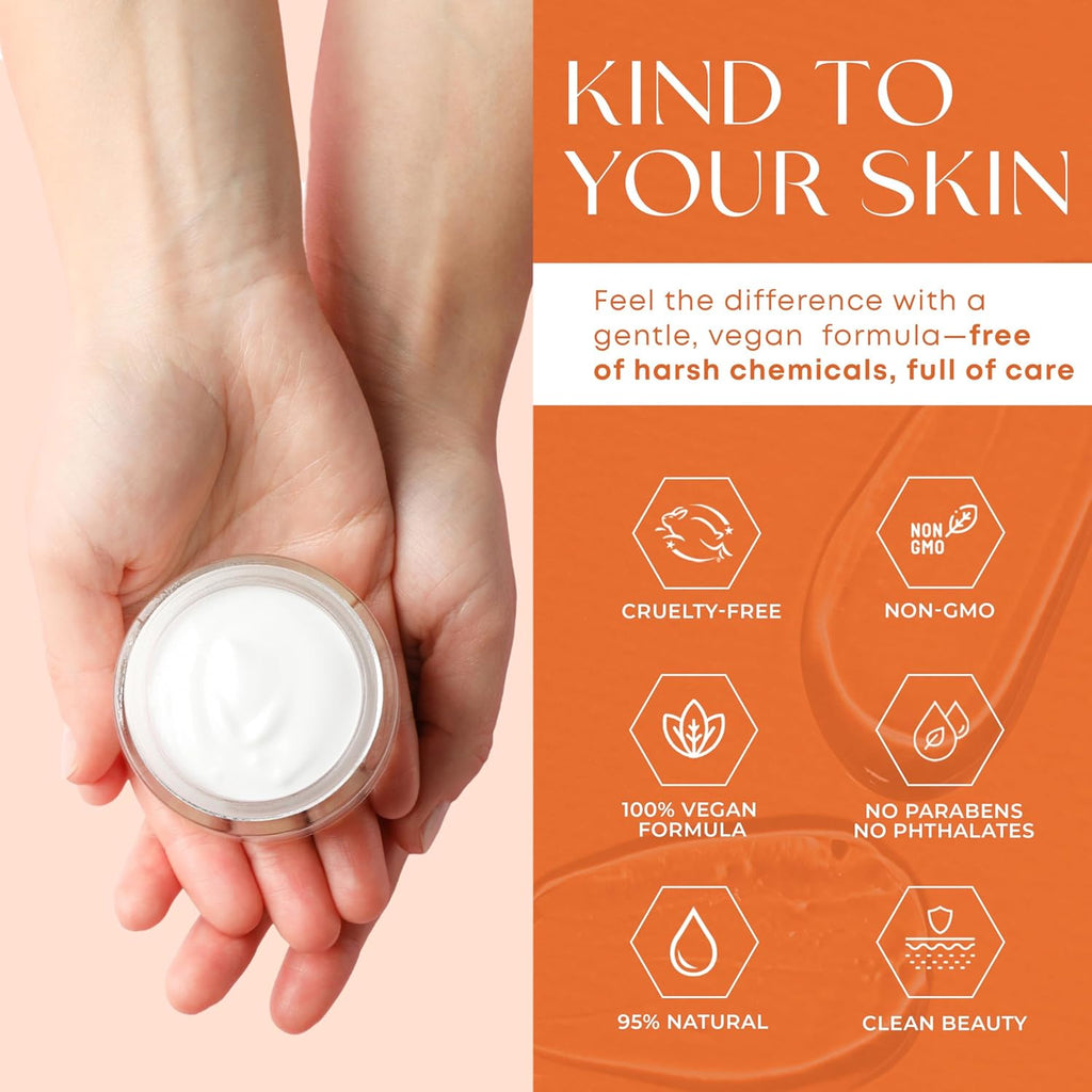 Vitamin C & Collagen Face Moisturizer - Dermatologist Tested, Anti-Aging, Skin Tightening - Brightening, Clean Beauty, Cruelty-Free, Korean Skincare for All Skin Types - 1.69 Fl oz