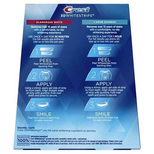 Crest 3D Whitestrips Glamorous White, 3D White, Teeth Whitening Strip Kit, 32 Strips (16 Count Pack) - Crest Teeth Whitening Strips, Teeth Whitening Kit - Packaging May Vary