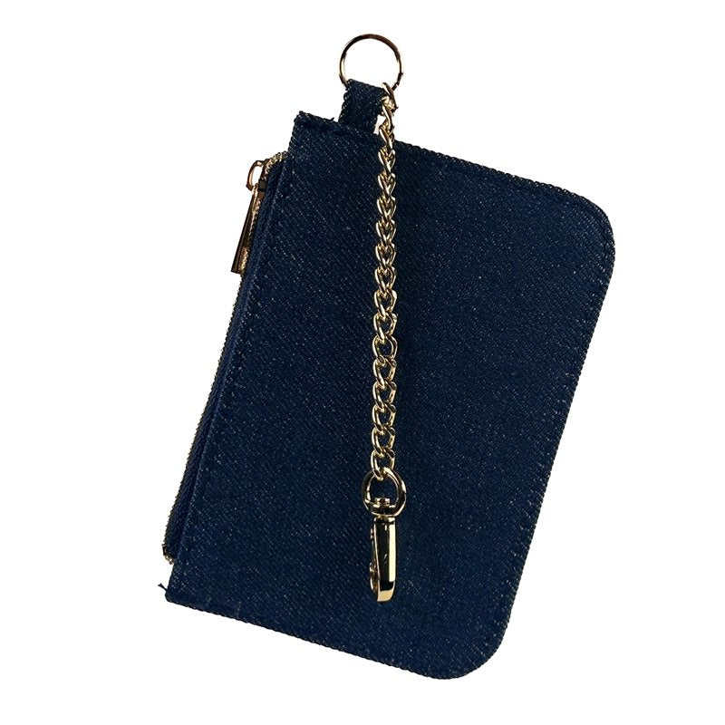 Small Wallet with Chain for Adults Unisex Denim or Black Wallets