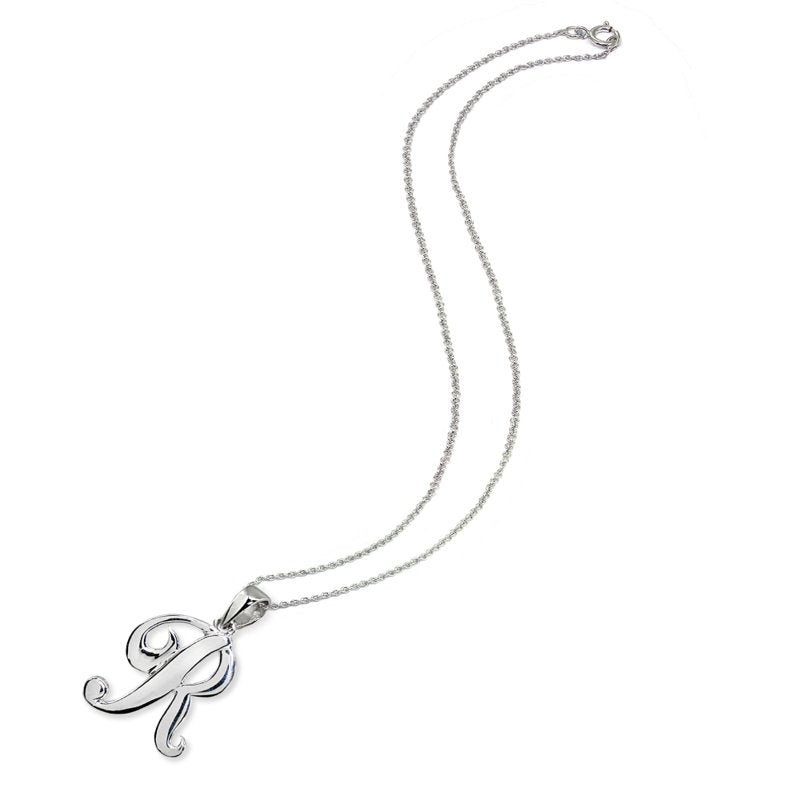 Personalized Sterling Silver Letter Pendant Necklace - Custom Initial Jewelry