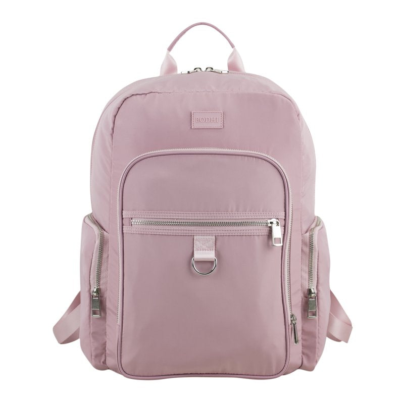 Essential Backpack with Trolley Sleeve - Large Capacity, Dusty Pink