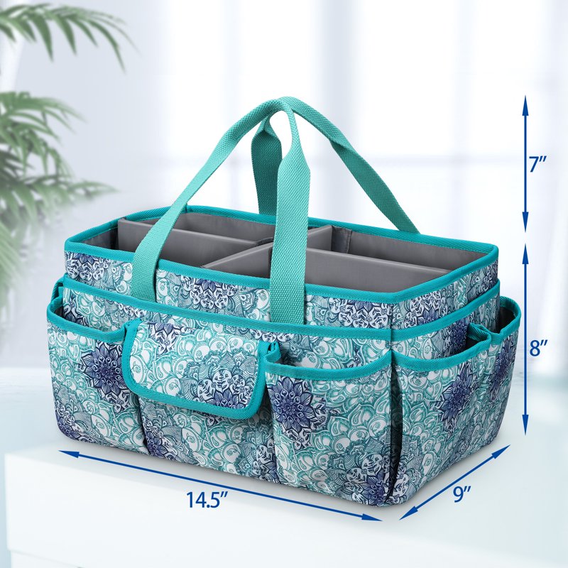 Large Multi-Functional Craft Storage Tote Bag with Pockets and Divider