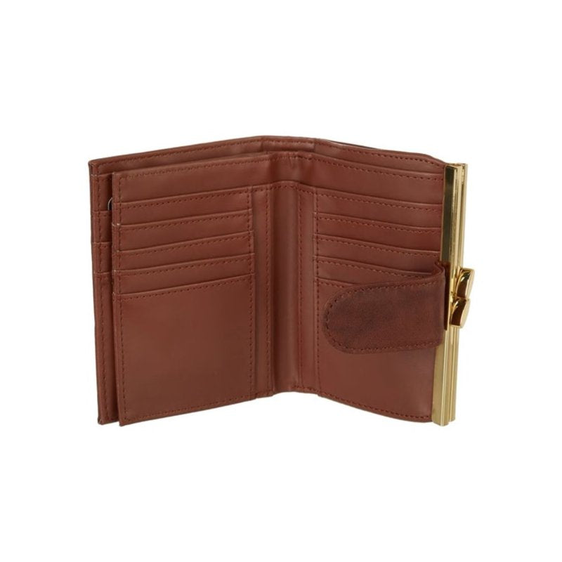 Women's Leather Card Holder Wallet with Multiple Card Slots and Storage