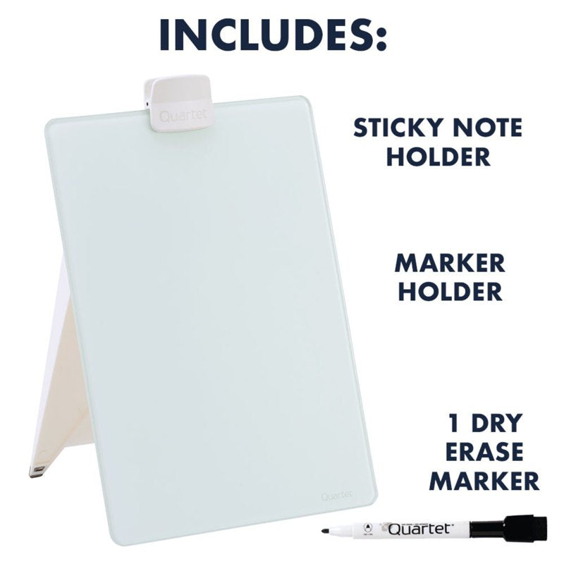 Quartet Glass Dry-Erase Desktop Easel 9x11 White Surface - Single