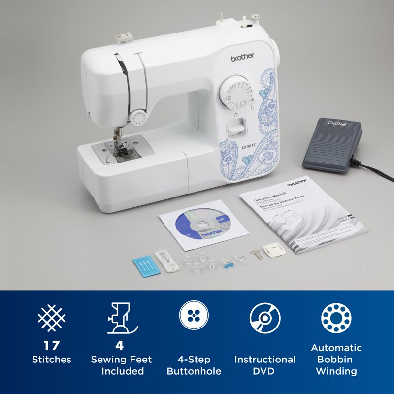 Brother 17-Stitch Mechanical Sewing Machine Portable and Beginner-Friendly
