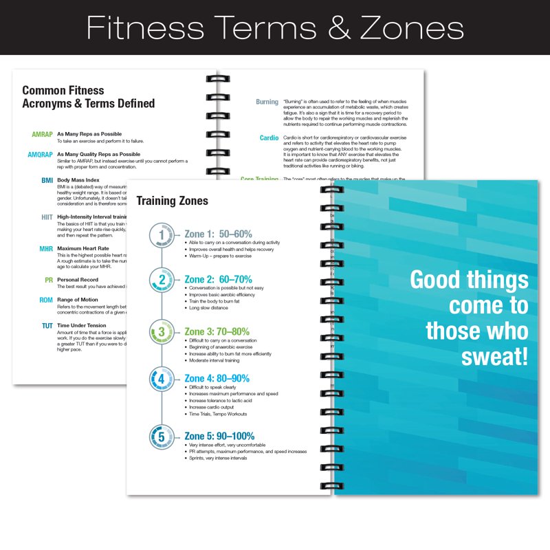 Fitness Journal with Workout & Nutrition Tracking, Durable Cover & Bookmark