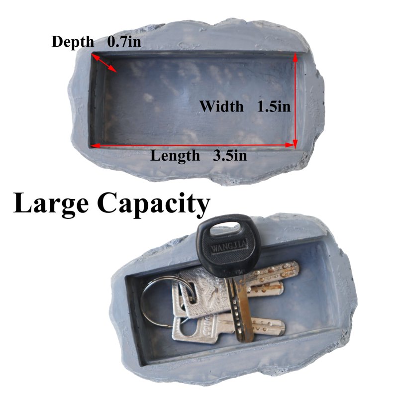 Outdoor Faux Rock Key Hider with Secret Compartment - Weather-Resistant Garden Safe