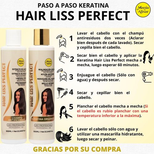 Mania de Alisar Anti-Residue Shampoo and Brazilian Keratin Smoothing Treatment, 2 x 300 ml
