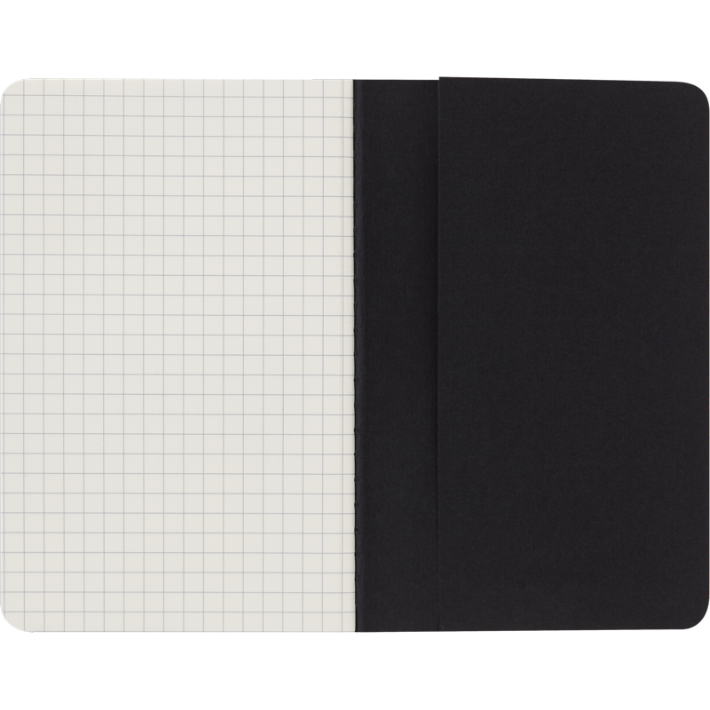Set of 3 Pocket Squared Journals - Black, Compact Notebooks for Notes & Planning