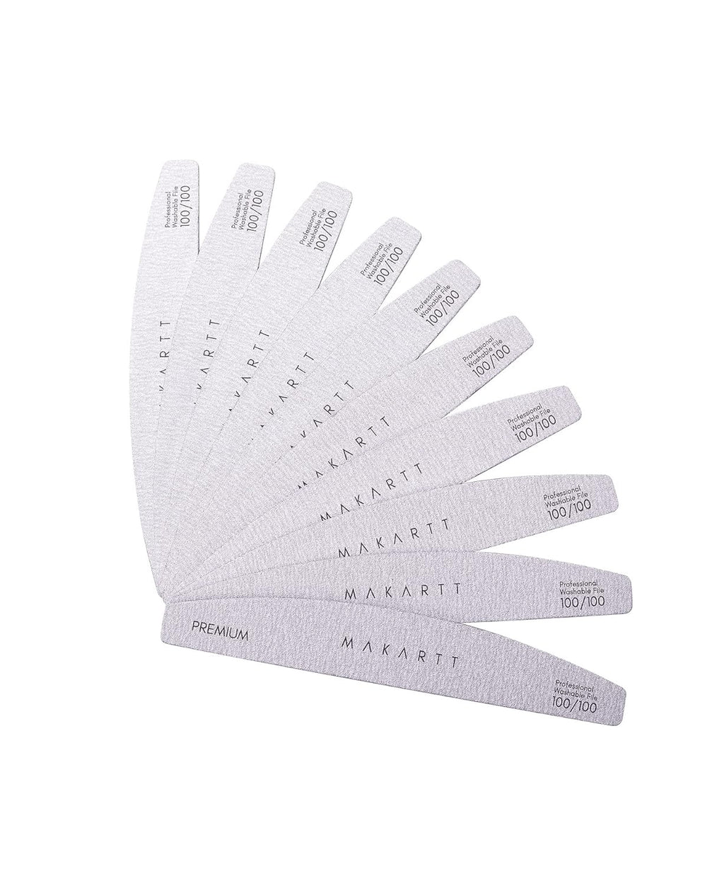 Makartt Nail File: 100/180 Grit Emery Boards for Nails, 10 Pcs Zebra Doubled Sides Coarse Fingernail Filer for Acrylic and Extension Gel Removal Manicure Kit Salon Home Use