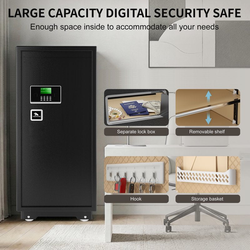 Large Security Safe Box with Digital Lock - 17.6 cu ft Wall Mount Home & Office Safe