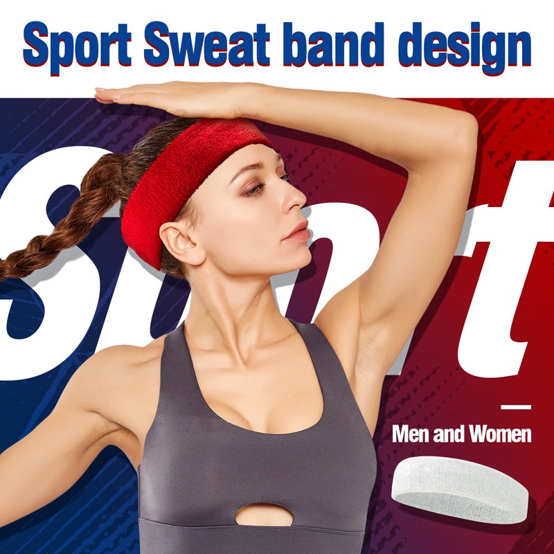 Moisture-Wicking Wide Headbands for Men and Women - Pack of 4