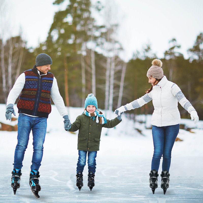 Adjustable Kids Ice Skates for Beginners - Youth Recreational Ice Skating Blue