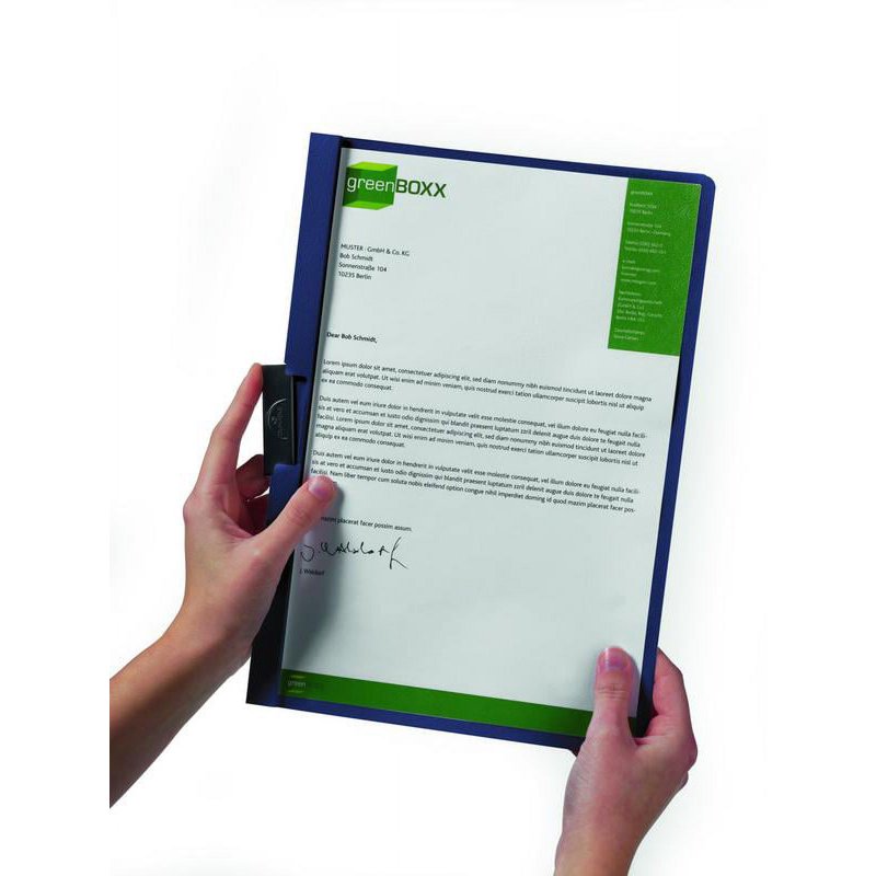 Letter-Size Report Cover with DURACLIP - Holds Up to 60 Pages, Clear Front, Light Blue, 25 Pack