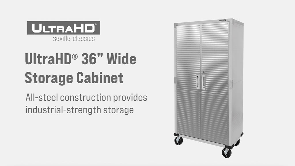 36-Inch Wide Rolling Storage Cabinet with Locking, Adjustable Shelves - Granite Gray, Red, White, Graphite