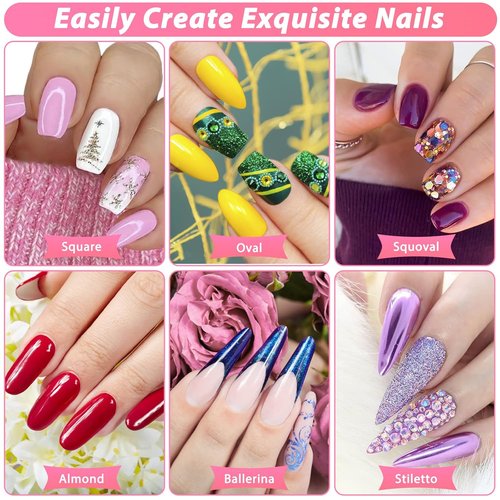 600PCS Clear Coffin Nail Tips Set with Glue, Display Stand & Nail Tools - Qinzave Acrylic Full Cover