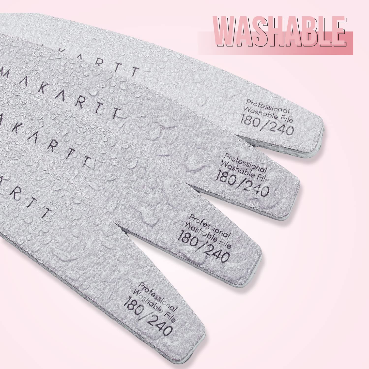 Makartt Nail File: 100/180 Grit Emery Boards for Nails, 10 Pcs Zebra Doubled Sides Coarse Fingernail Filer for Acrylic and Extension Gel Removal Manicure Kit Salon Home Use