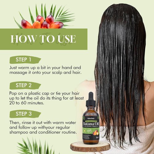 Batana Oil for Hair Growth Organics Pure Batana Hair Oil 100% Natural Batana Oil Nourishes Damaged Hair Natural Hair Growth Oil and Conditioner Batana Hair Oil 2.02 Fl Oz