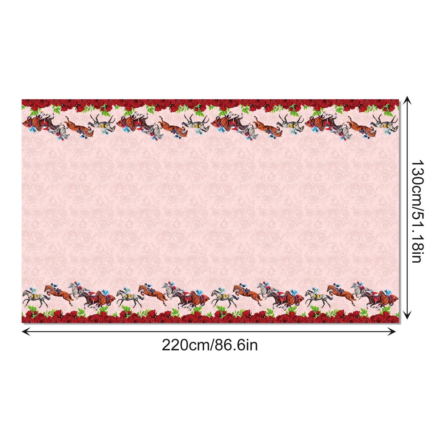 Kentucky Derby Tablecloth Run for The Roses Disposable Plastic Table Covers Horse Racing Party Tablecloths for Home Kitchen Dinning Tableware Supplies (4)